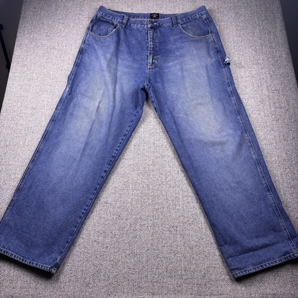 VTG Blue Denim Carpenter Jeans Mens Baggy Loose Fit Workwear Pant Sz 40x32